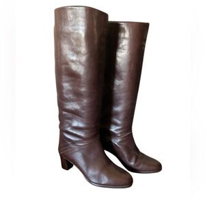Leather Knee-High Boots Brown Woman’s Size 5.5